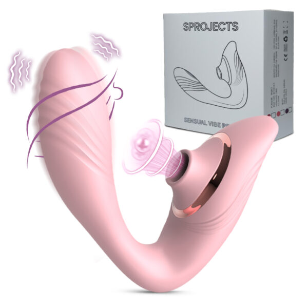 Sprojects Luxury Dual Function G-Spot Vibrator with Clitoral Sucking Dildo